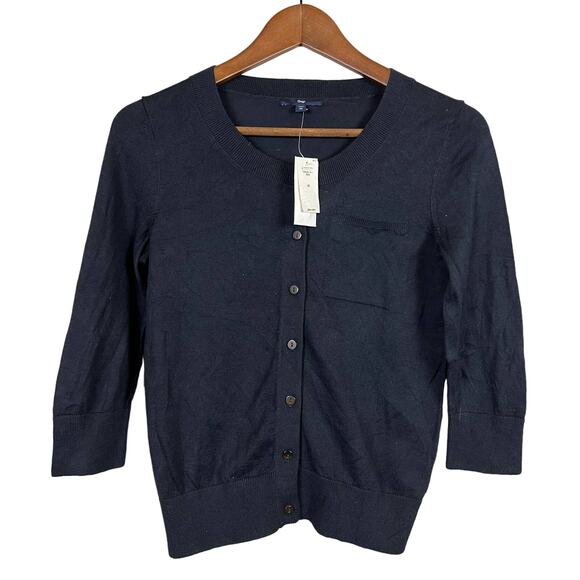 NEW! Gap Lightweight Academic CArdigan Button Front Black - XS - Picture 1 of 5